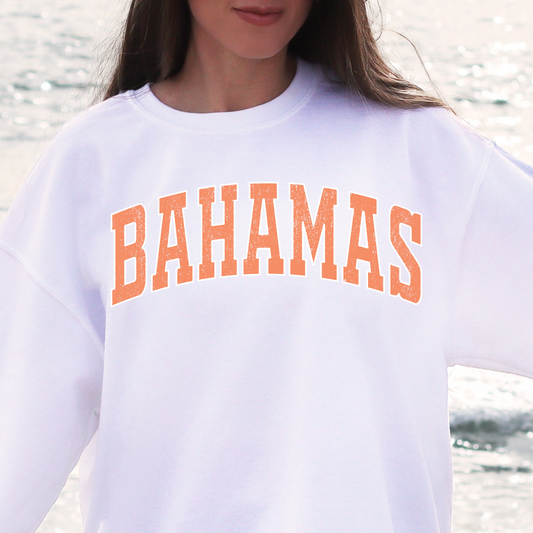 Bahamas Sweatshirt - White w/ Orange Design