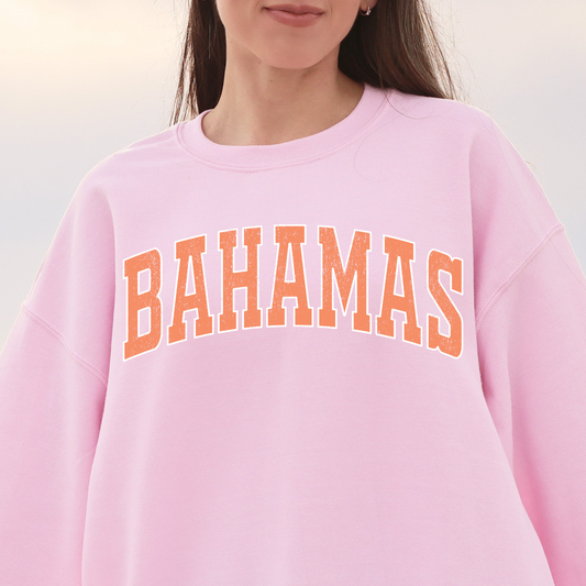 Bahamas Sweatshirt - Pink w/ Orange Design