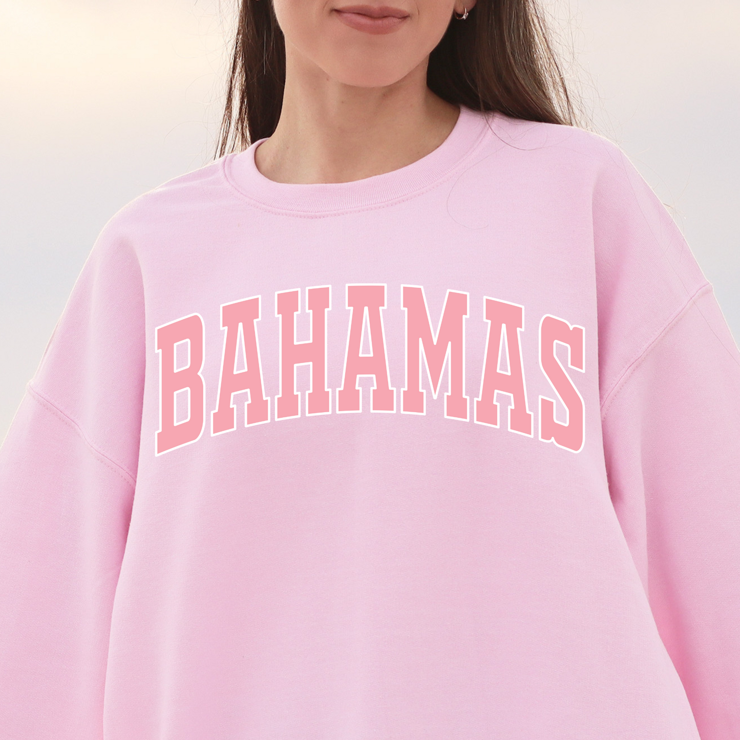 Bahamas Sweatshirt - Pink w/ Pink Design